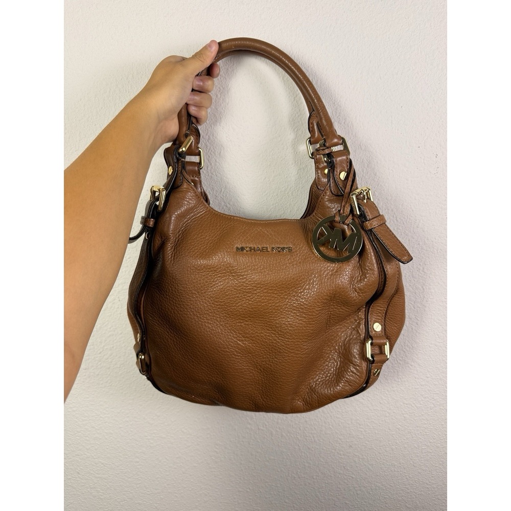 Michael Kors Bedford Belted  Leather‎ Shoulder Tote in Cognac